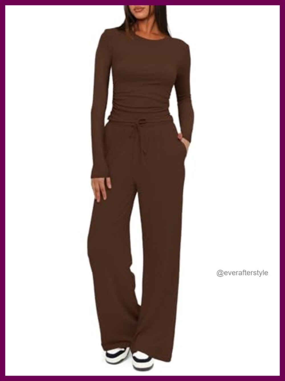 Women's 2 Piece Lounge Set Rayon Spandex Wide Leg Pants WFH